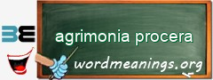 WordMeaning blackboard for agrimonia procera